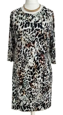 Wallis Petite Animal Print Stretchy Dress Size 16 - Image 1 of 4