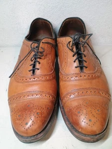 Allen Edmonds Herren 10 "Strang" Walnuss Braun Leder Oxford-Schuhe Kappe Zehe-VERSAND KOSTENLOS - Bild 1 von 24