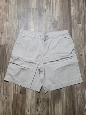 Columbia Pantalones Cortos Para Hombres 42 Caqui Carga Algodón Senderismo Exterior Bolsillos con Cremallera Informales Foto 1 de 4