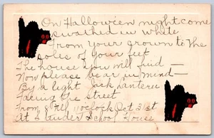 K31/ Interesting Postcard? c1910 Rare Halloween Black Cats Note Poem 502 - Picture 1 of 4