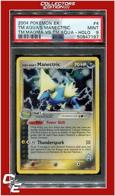 EX Team Magma vs Team Aqua 4 Team Aqua's Manectric Holo PSA 9 - Image 1 of 2
