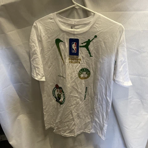 Boston Celtics T Shirt Nike Adult XL White Cover