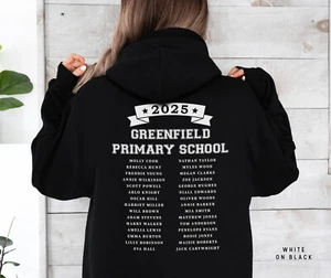 School Leavers Hoodie - Featuring School Name 2025 Style E - Picture 1 of 9