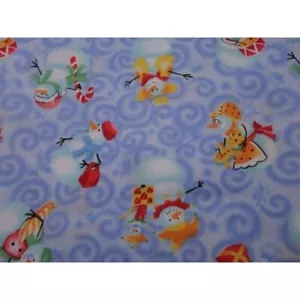 Baumwollstoff Schneemänner & Schnee Damen Quilt Handarbeit Nähen 2 Yds Spring Industries - Bild 1 von 4