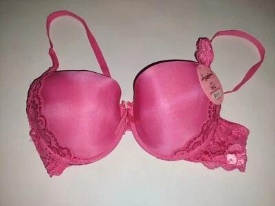 ANGELINA Women's NWT Wireless Pink Bow Unique Design Padded BRA SIZE 36 C B711-C - Image 1 of 4