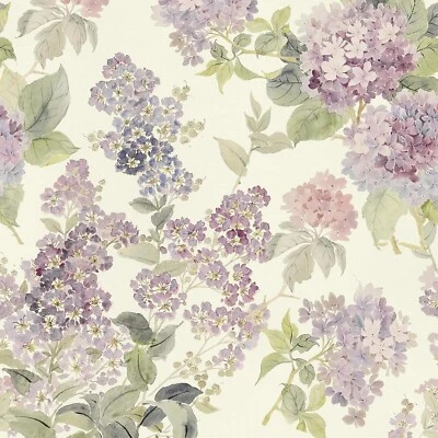 Floral Peel and Stick Wallpaper Removable Pink Purple Lilac Flower Wallpaper - Image 1 of 4