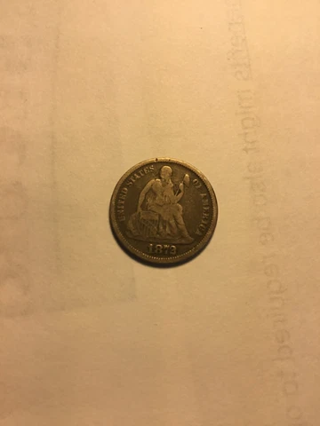 1872 Seated Liberty Dime vg Cover