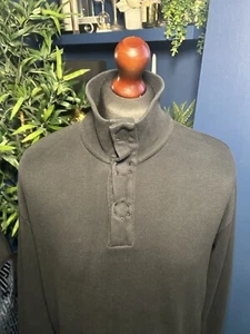 Hugo Boss Banner 1/4 Button Up Black Mens Large Jumper Pullover Sweater Terraces - Picture 1 of 8