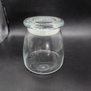 Round Clear Flat Top Glass Jar with Air Tight Lid Storage Apothecary Jar - Picture 1 of 6