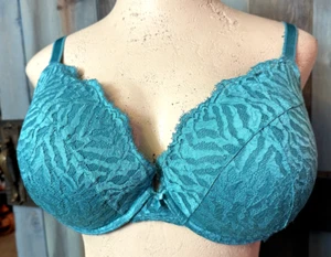 Torrid Aqua Blue Push Up Plunge Lace Underwire Bra 42DDD - Picture 1 of 5