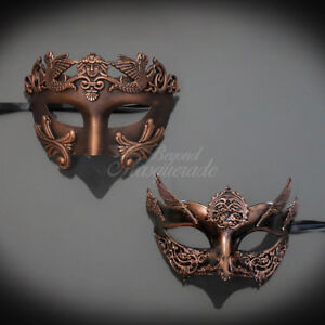 Couples Masquerade Mask, His & Hers Set, Couple Rose Gold M31000, M31131