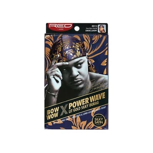 RED by KISS BOW WOW X POWERWAVE LIT GOLD SILKY DURAG SILKY SATIN - #HD113 - Picture 1 of 4