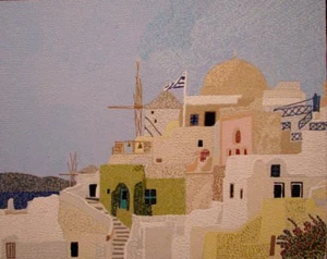 Santorini 16 x 20 Acryl auf Holz von Michael Byro - Bild 1 von 1