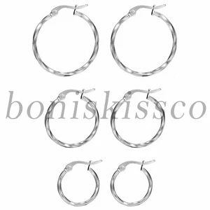 Women's Twisted Big Round Circle Hoop Huggie Drop Dangle Earings 6pcs Gift Set - Picture 1 of 12