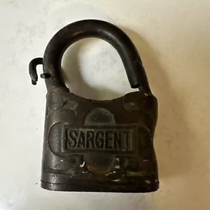 Vintage antikes altes Sargent Vorhängeschloss ohne Schlüssel Schloss - Bild 1 von 2