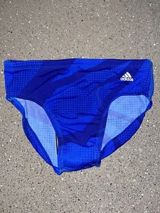 Adidas Briefs Boys 28 Solid Blue Infinitex+ Youth Swimsuit Bottoms New With Tags - Picture 1 of 6
