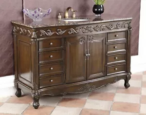 56 inch Baltic Brown Top Beckham Bathroom Vanity 3882SB-TK-56 - Picture 1 of 6