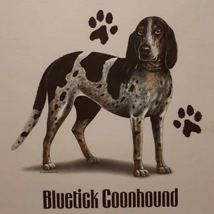 BLUETICK COONHOUND DOG BREEDS PROFILE DESIGNS SHIRT (FRONT PRINT ONLY)  - Picture 1 of 3