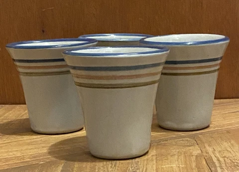 Set/4 Louisville Stoneware Julep Cups 1983 Derby Cover