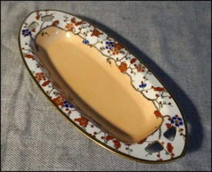 Vintage Art Deco Noritake Oval Bowl with Deco Cherry Blossom Design #A1661 - Picture 1 of 8