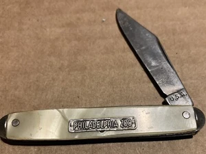Vintage Philadelphia Zoo Souvenir Pocket Knife, Mother of Pearl Style Case - Picture 1 of 3