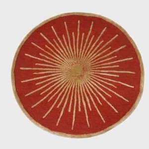 Rounded Sun- Hand-Tufted Wool Handmade Area Rug Carpet for Living Room -Bedroom - Picture 1 of 6