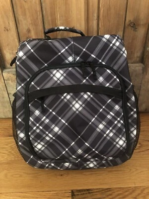 Mochila de viaje Thirty One 31 Sling organizadora de cámara/pañales negra gris a cuadros Foto 1 de 4