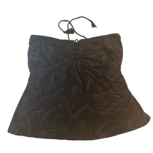 Michael Michael Kors Womens Plus Blouson Bikini Tankini Swim Top Sz 24W Tie Up - Picture 1 of 5