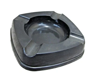 Cenicero de melamina cuadrado moderno de mediados de siglo 4 3/8" - MCM negro Q - Imagen 1 de 6