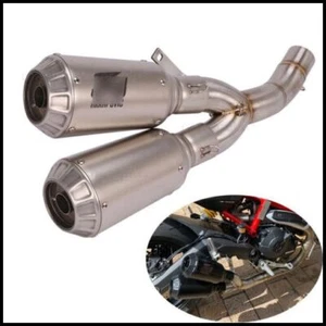 For Ducati Monster 797 Scrambler 803 Exhaust Pipe Dual-outlet Mid 51mm Muffler - Picture 1 of 11