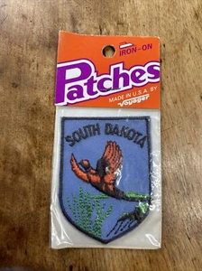 Vtg South Dakota State USA Iron On Sew On Patch Embroidered Badge Pheasant - Picture 1 of 4