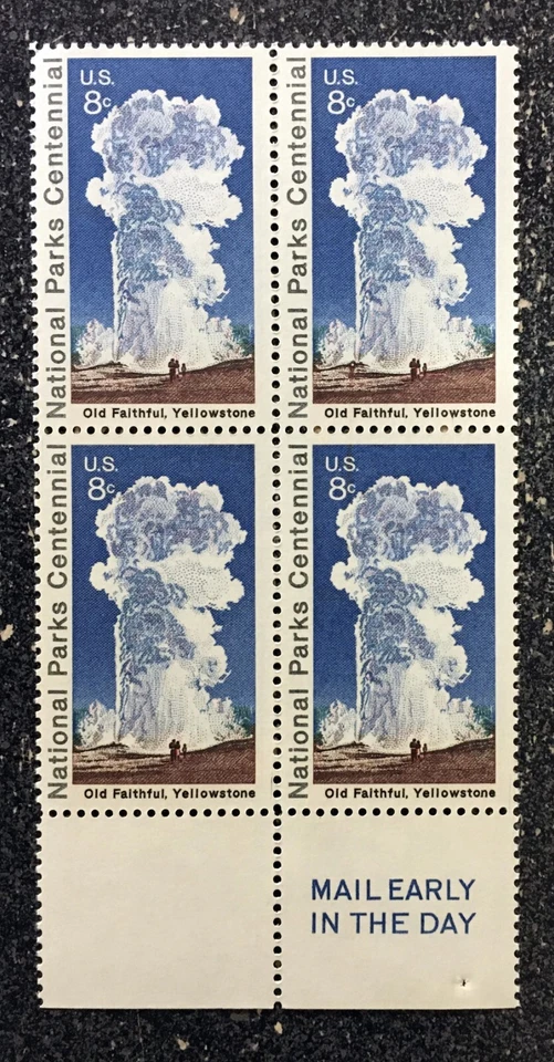1972US #1453 8c National Parks Centennial Old Faithful - Mail Early Block of 4 - Image 1 of 1