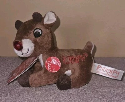 DanDee Singing Rudolph the Red Nosed Reindeer Small Plush Light Up Nose w/ Tags - Image 1 of 4