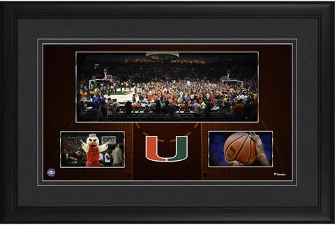 Miami Hurricanes Framed 10x18 Watsco Center Panoramic Collage Cover