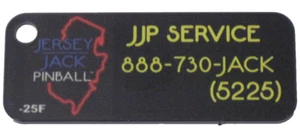 Jersey Jack Pinball Service Promo Plastic Key Chain Fob - NEW - Picture 1 of 1