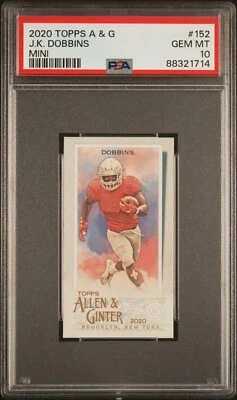 J.K. Dobbins - 2020 Allen & Ginter Mini  #152  PSA 10 - Image 1 of 2
