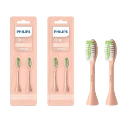 Paquete de 2 cabezales de cepillo de repuesto Philips One by Sonicare x4 BH1022/05 Shimmer NUEVO Foto 1 de 4