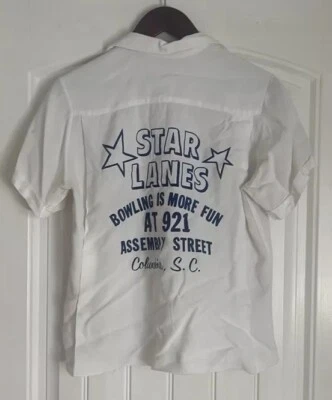 Camisa de Bowling Ten Strike by King Louie De Colección Años 50 Con Botones Fieltro Blanco S Foto 1 de 4