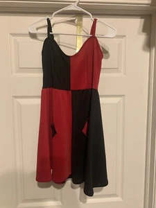 DC Comics Harley Quinn Costume Adult Size Small Batman Black & Red Dress Only - Picture 1 of 3