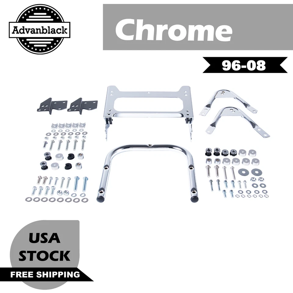 Estante de montaje cromado desmontable para Harley Touring 1996-2008 Foto 1 de 4