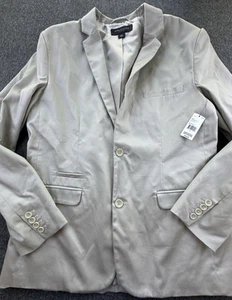Structure Blazer Mens Large Beige Slim Fit Sport Coat Jacket Core Sateen New - Picture 1 of 15