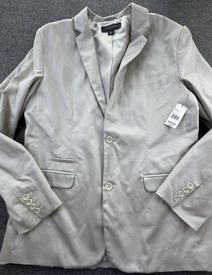 Structure Blazer Mens Large Beige Slim Fit Sport Coat Jacket Core Sateen New - Image 1 of 4