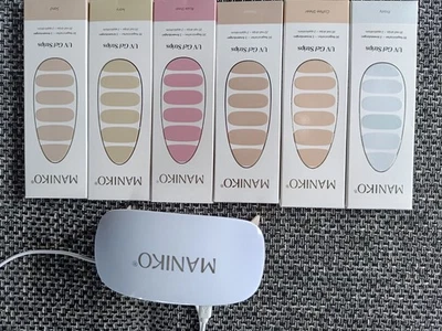 MANIKO UV Gel Strips Nagelfolien 6 Päckchen verschiedene Farben Inkl. UV-Lampe  - Bild 1 von 4