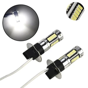 Pair H3 LED Fog Light Bulbs Conversion Kit Super Bright Canbus 6000K White 100W - Picture 1 of 24