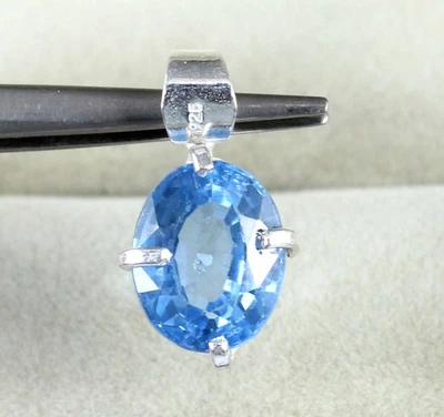 Aguamarina Natural 5.80 Ct Ovalado Piedras Preciosas Certificado Colgante Día de San Valentín Regalo Foto 1 de 4