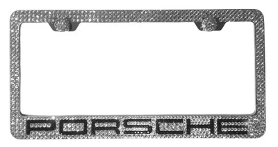 Cayman Cayenne 911 Clear Crystals Crystalized License Plate Frame Holder W/ Caps Foto 1 de 3