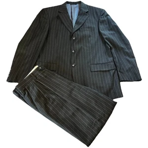 Giacca tuta uomo Lauren Ralph Lauren Super 110s grigio gessato 42R e pantaloni 35x32 - Foto 1 di 16