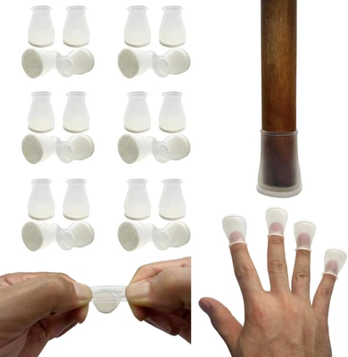 "Protectores de piso de silicona extra pequeños para patas de silla con fieltro, se adapta a 19/32"" a 15/16""" Foto 1 de 4