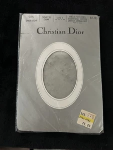 VINTAGE Christian Dior Dior Dot Women’s Stockings Size 3 Crystal Grey NWT RARE - Picture 1 of 3