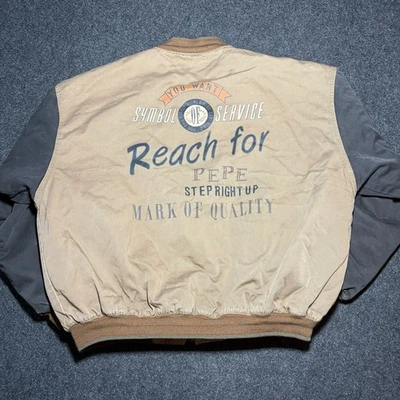 Chaqueta Bomber Vintage Pepe Jeans London Parches Bordados Hombre’s Grande 90’s Y2K Foto 1 de 4